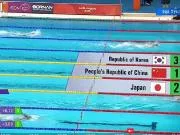 中国队夺得女子4x100米混合泳接力冠军,日本韩国分获银铜牌