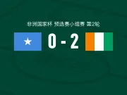 科特迪瓦2-0索马里，格博霍破门，巴祖马纳-杜尔锁定胜局