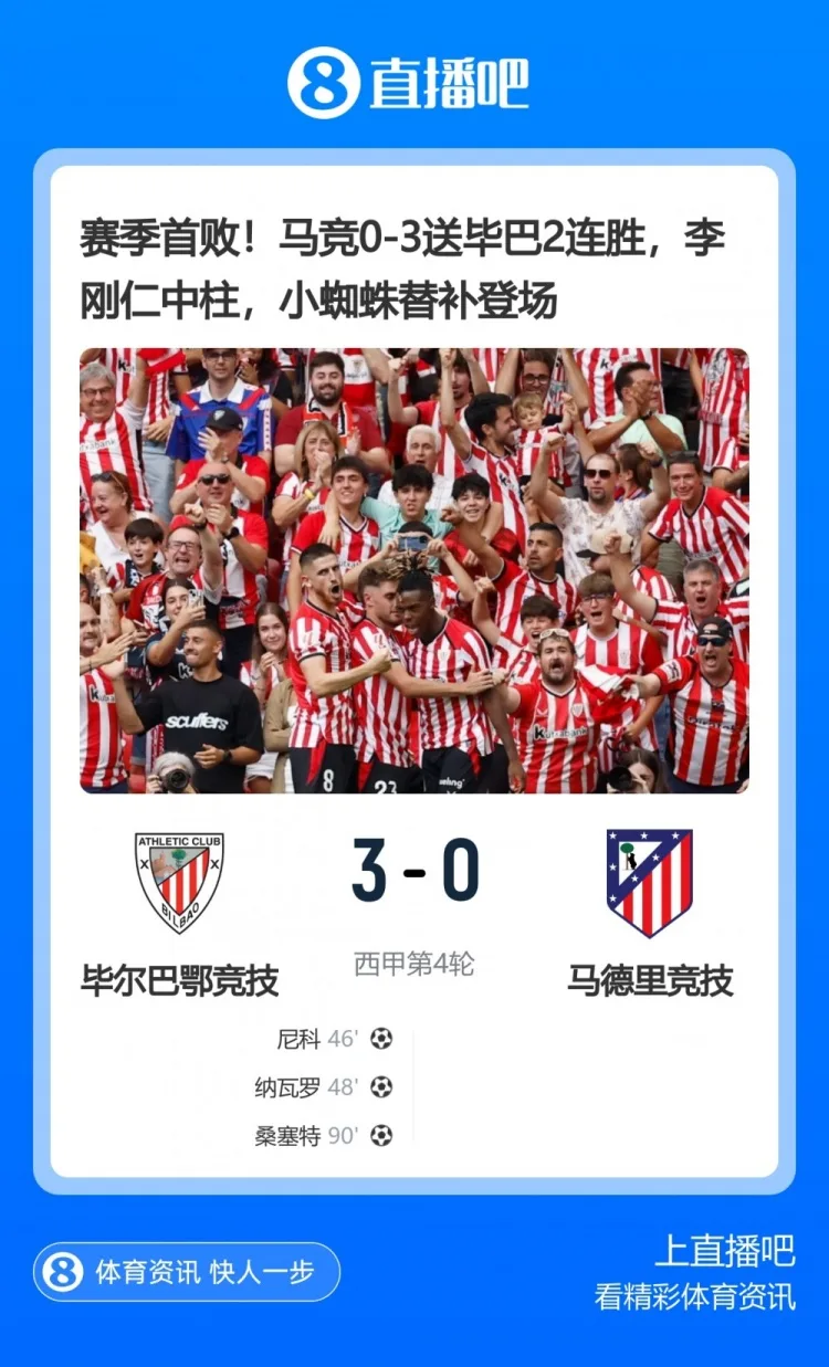0-3惨败！阿斯：马竞防线年年拉胯打不了硬仗，小蜘蛛正重拾自我