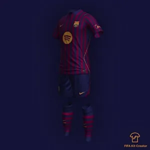 FH：巴萨2027-28赛季主场球衣3D效果展示。