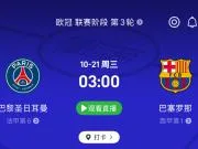 火星撞地球!10月21日凌晨3点,巴黎将与巴萨上演榜首大战!