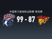 上海99-87轻取广东，李弘权27分，李添荣20分，徐杰14分