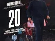图赫尔执教下取得20场胜利 🫡这是历任英格兰主帅...